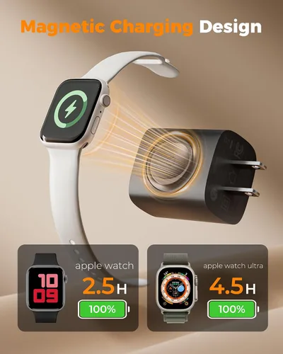 Vista 4 de TESSAN Bloques de carga para cargador de Apple Watch, bloque de cargador Negro
