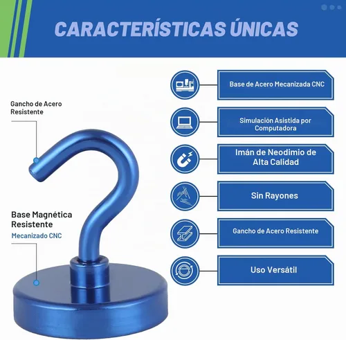 Vista 6 de Neosmuk Ganchos magnéticos para cabinas de crucero, 130 libras resistentes Azul marino
