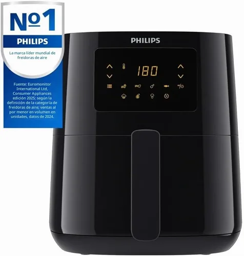 Vista 2 de Philips Essential Airfryer XL - Freidora digital de capacidad de 2.65 libras/6.2 litros con tecnología de aire rápido, diseño de estrella de mar
