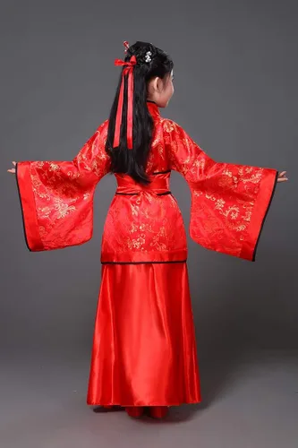 Vista 6 de Traje tradicional chino de Hanfu para niñas, vestido de fiesta antiguo, disfraz de cosplay