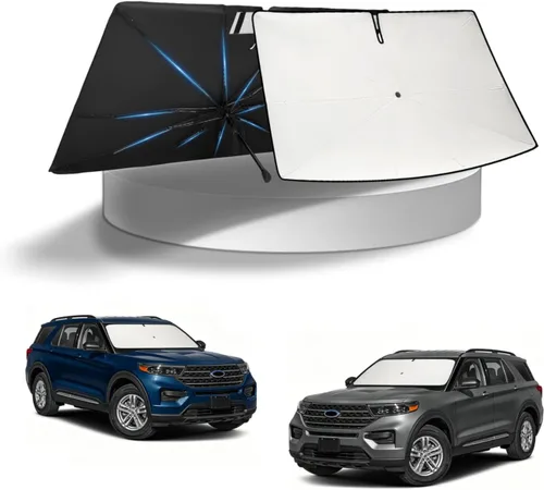 Vista 300 de KUST - Parasol plegable para parabrisas para BMW X1 E84, accesorios 2011 2012 2013 2014 2015, protector de visera de sol ajustable que bloquea