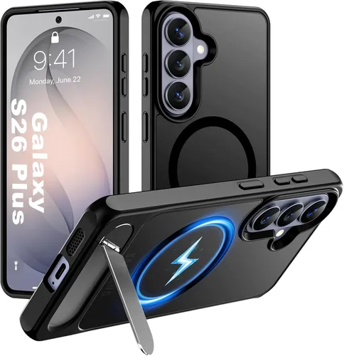 Vista 88 de Hualele - Funda magnética para Samsung Galaxy S24 Plus/S25 Plus con soporte de metal, [compatible con MagSafe]