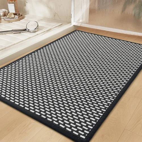 Vista 11 de RESARE Tapete de baño antideslizante, lavable a máquina, súper absorbente, de secado rápido, tapete de baño ultra suave para suelo de baño, 17 x 24