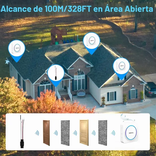 Vista 9 de SINGCALL Extensor de timbre inalámbrico para convertir con cable a