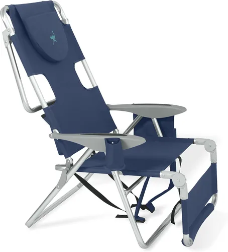 Vista 16 de Ostrich 3N1 Silla reclinable ligera para césped, playa, reclinable con reposapiés, Muebles de exterior para patio, balcón, patio trasero o porche