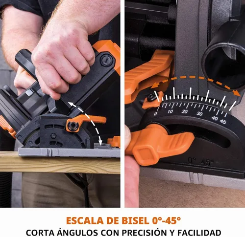 Vista 13 de Evolution Power Tools R185CCSX - Kit de sierra circular de pista multimaterial con pista de 40 pulgadas incluida, hoja TCT incluida, corta madera