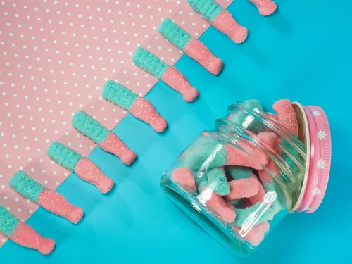 Vista 6 de Smarty Stop Sour Cola Bottle Gummy Candy (1 libra (paquete de 1), goma de mascar grande