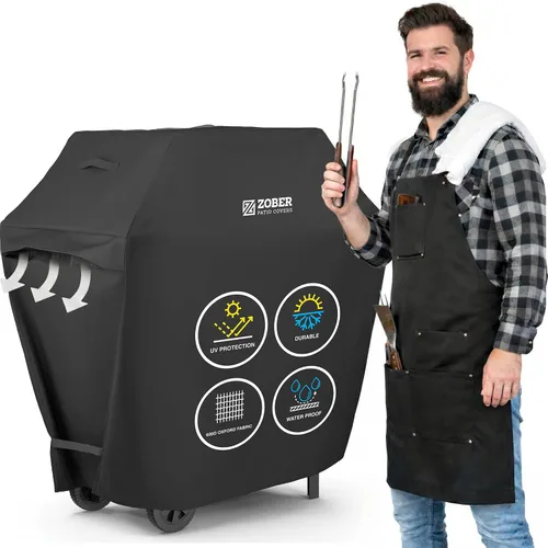 Vista 12 de ZOBER Funda resistente para parrilla de barbacoa, 58 pulgadas, impermeable, de doble capa, se adapta a la cubierta de parrilla de gas Weber