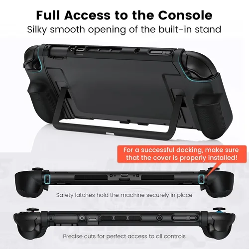 Vista 6 de BHGift for Switch 2 Grip Case (2025), Upgraded Slim Switch 2 Dockable Protective Case, Console Hard Cover Like a Real Gamepad for Handheld