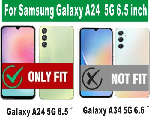 Vista 2 de Funda compatible con Samsung Galaxy A24 4G, con protector de pantalla, absorción de golpes, flexible de goma TPU protectora para A24 4G 2023 de 6.5