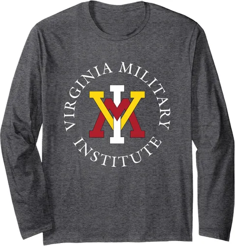 Vista 3 de VMI Keydets Stamp - Camiseta de manga larga con licencia oficial, Negro