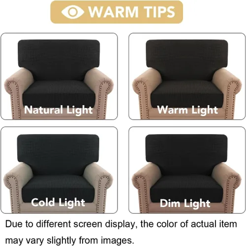 Vista 6 de H.VERSAILTEX Fundas elásticas para sillas de varias piezas, fundas para cojines ajustables para asiento y respaldo