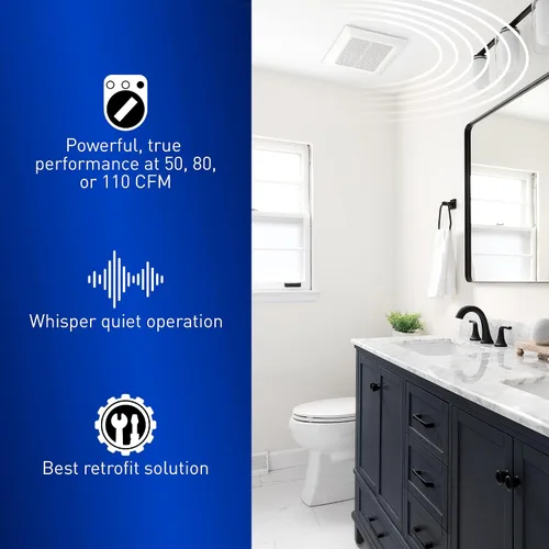 Vista 5 de Panasonic WhisperFit Retrofit - Ventilador de techo para montaje en el baño, 50-80-110 CFM, FV-0511VF1