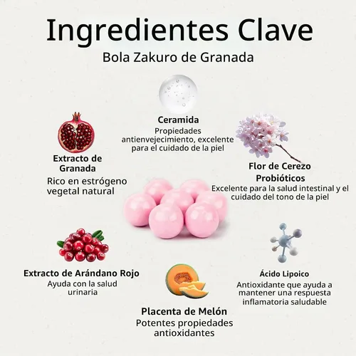 Vista 5 de Umeken Bolas de zakuro de extracto de granada - 360 piezas (suministro de 2 meses), paquete de 1 botella, suplemento masticable con vitaminas