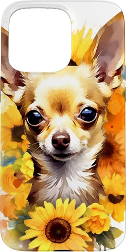 Vista 31 de Chihuahua Dog Watercolor Funda de girasol Chihuahua para iPhone 17