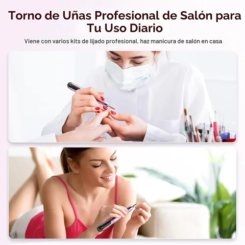Vista 5 de COSLUS Taladro de uñas inalámbrico con lima eléctrica: profesional para uñas acrílicas, gel, polvo adhesivo, portátil, kit de máquina de taladro