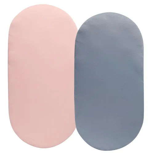 Vista 19 de Juego de sábanas de moisés, paquete de 2 sábanas bajeras ajustadas, elásticas ultra suaves, para colchón de cuna rectangular ovalada de reloj