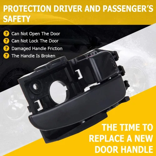 Vista 3 de OCPTY Manija de puerta Interior Pasajero Lado Derecho Reemplazo Ajuste 2001-2006 para Hyundai Elantra Manija Interior Puerta Negro