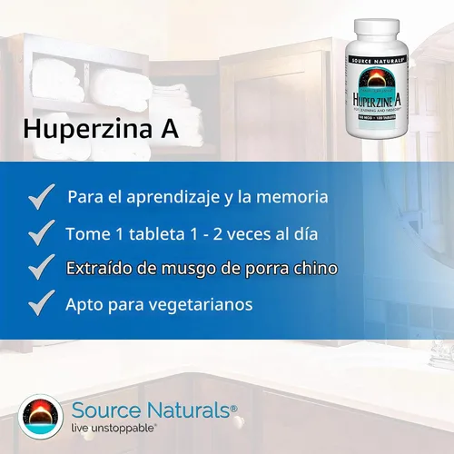 Vista 4 de Source Naturals Huperzina A, para el aprendizaje y la memoria*, 100mcg - 120 Tabletas
