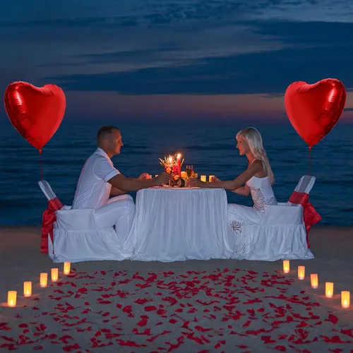 Vista 6 de Gejoy 4 globos grandes de papel de aluminio de corazón rojo de 32 pulgadas, globos en forma de corazón jumbo para el día de San Valentín, boda