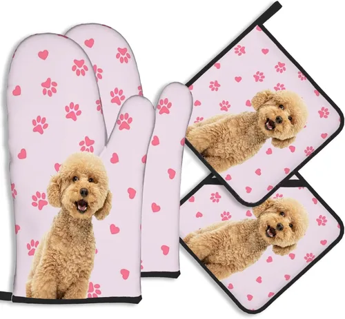 Vista 21 de Manoplas de horno personalizadas con nombre y foto, resistentes al calor y a la intemperie, para amigos y familia, como regalo de cocina, horneado