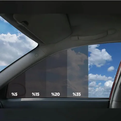 Vista 2 de Película tintada para ventana de automóvil, rollo de 20% VLT negro, ajuste universal, ancho de 20 pulgadas x largo 20 pies de largo, rollo