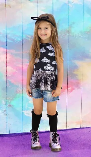 Vista 3 de Jefferies Socks Vestido de algodón con volantes hasta la rodilla para niñas, paquete de 2 pares