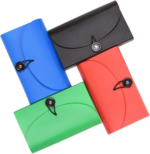 Vista 5 de SEEKIND Paquete de 4 carpetas de archivos expandibles, 7.1 pulgadas y 4.2 pulgadas, organizador de recibos, carpeta de acordeón con 13 bolsillos