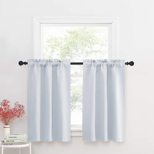 Vista 48 de NICETOWN Cortinas Opacas Cortas - Tratamiento de Ventana con Aislamiento Térmico, Niveles de Cortina Pequeños para Sala de Estar/Cocina, 2 Paneles