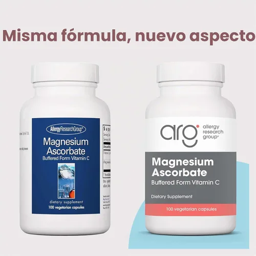 Vista 3 de ARG Vitamina C tamponada con ascorbato de magnesio 1000 mg, 100 cápsulas