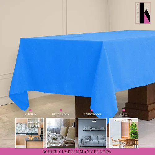 Vista 5 de Kadut Mantel rectangular (70 x 120 pulgadas), mantel rectangular caribeño para mesa de 6 u 8 pies, resistente, mantel a prueba de manchas