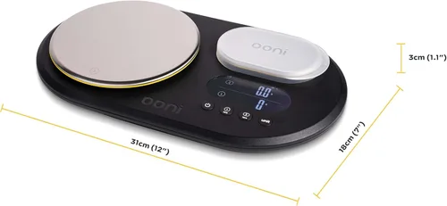 Vista 2 de Ooni Escalas Digitales de Plataforma Dual - Escalas Digitales para Hornear y Cocinar - Escalas Digitales de Comida para Cocina - Pantalla LCD