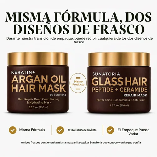 Vista 8 de SUNATORIA - Mascarilla de vidrio para el cabello, tratamiento de reparación Marrón