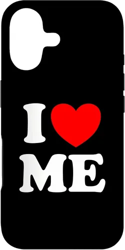 Vista 32 de Carcasa divertida para iPhone 16 I Love Me I Red Heart Me I Love Me Myself And I