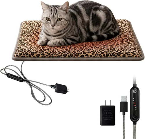Vista 6 de 5V USB Pet Heating Pad, Adapter, Dual-Sensor Safety, Plush, Black