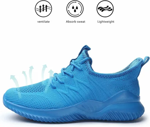 Vista 3 de Tenis para mujer, para correr, caminar, trabajo, casual, cómodos, ligeros, antideslizantes, para gimnasio