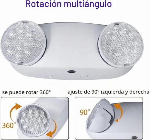 Vista 4 de TANLUX Luces de emergencia LED con batería de respaldo, luces de emergencia comerciales ajustables de dos cabezales, certificación UL, CA 120/277 V