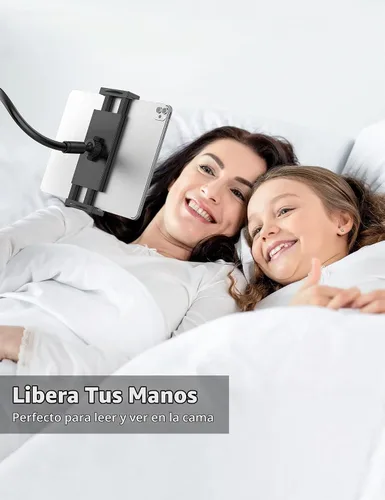 Vista 7 de Soporte para tablet para cama, soporte de cuello de cisne con brazo flexible ajustable compatible con iPad Air Pro Mini, Samsung Tab, Nintendo