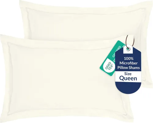 Vista 77 de Royale Linens Paquete de 2 fundas de almohada de tamaño estándar de 20 x 26 pulgadas, microfibra cepillada, fundas de almohada de cama, resistentes