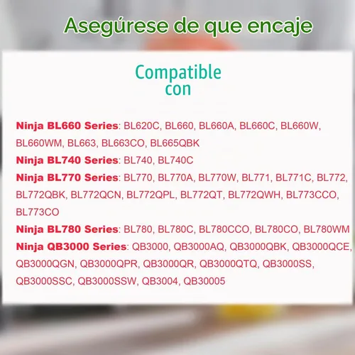Vista 5 de Vasos de licuadora aptos para Ninja, piezas de repuesto de vasos de 16 onzas con tapas, accesorios de licuadora compatibles con Nutri Ninja Auto IQ