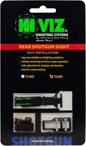 Vista 2 de HIVIZ TS-Series Turkey/Deer Rear Sight – Adjustable Two-Dot Rear Sight for Ribbed Shotguns – Fits 1/4" to 7/16" Ribs – Fixed Mount – Ideal for