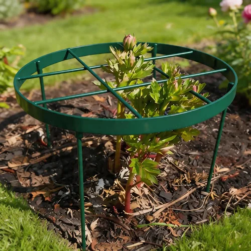 Vista 16 de Soportes de peonía para plantas de exterior, estacas de dalia de 18.5 x 22.9 pulgadas Negro