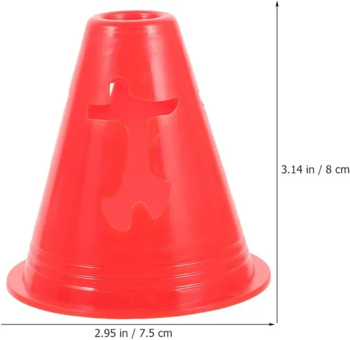 Vista 8 de ABOOFAN 20 conos pequeños de entrenamiento de agilidad para fútbol, fútbol, patinaje sobre ruedas, marcadores de plástico para taladros, carreras