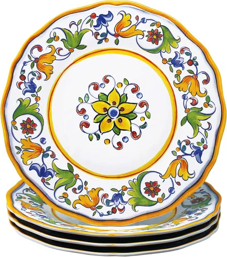 Vista 7 de Le Cadeaux Plato de ensalada de melamina de 9 pulgadas, juego de 4, Palermo
