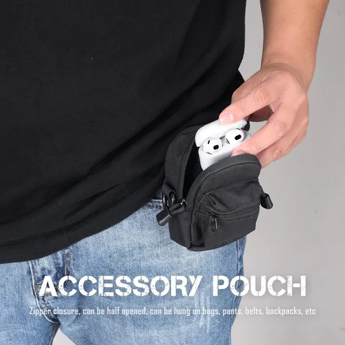 Vista 5 de WYNEX Bolsa Táctica Compacta EDC, Organizador de Bolsas con Bolsillo de Cremallera Utilitario, Bolsas Pequeñas, Accesorios, Mini Monedero, Llavero