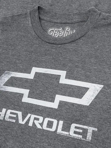 Vista 2 de Tee Luv Men's Chevrolet Shirt - Licensed Distressed Chevy Bowtie Logo T-Shirt