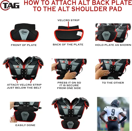 Vista 3 de TAG ALT II - Almohadilla trasera protectora de fútbol para adultos