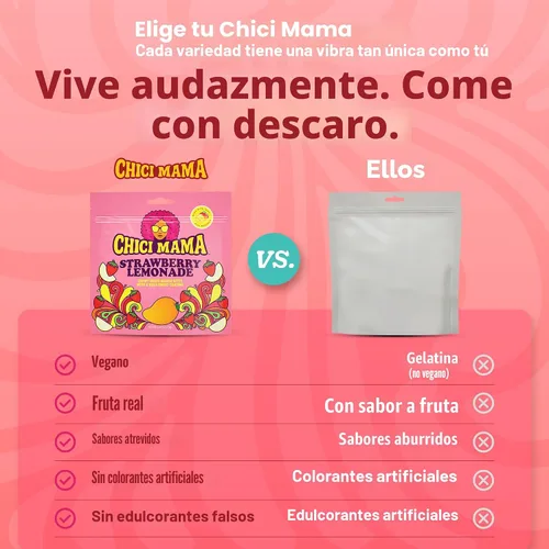 Vista 6 de Chici Mama Blue Raspberry Limeade - Bocadillos de mango, paquete de 2 – Hecho con mango real Golosinas masticables y jugosas alternativas Sin