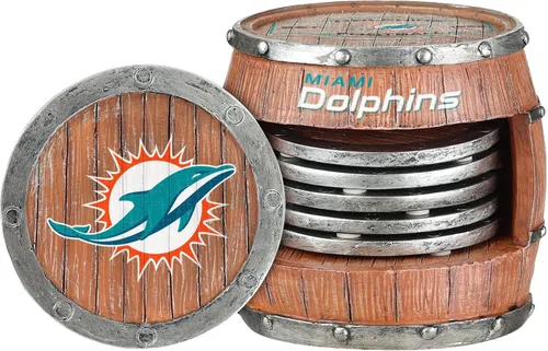 Vista 16 de FOCO NFL Team Logo 5-Pack Barrel Beverage Drink Coaster Set