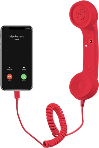Vista 8 de Auricular retro para teléfono, receptor de teléfono celular con micrófono y altavoz, teléfono retro tipo C, teléfono con cable, receptor de mango